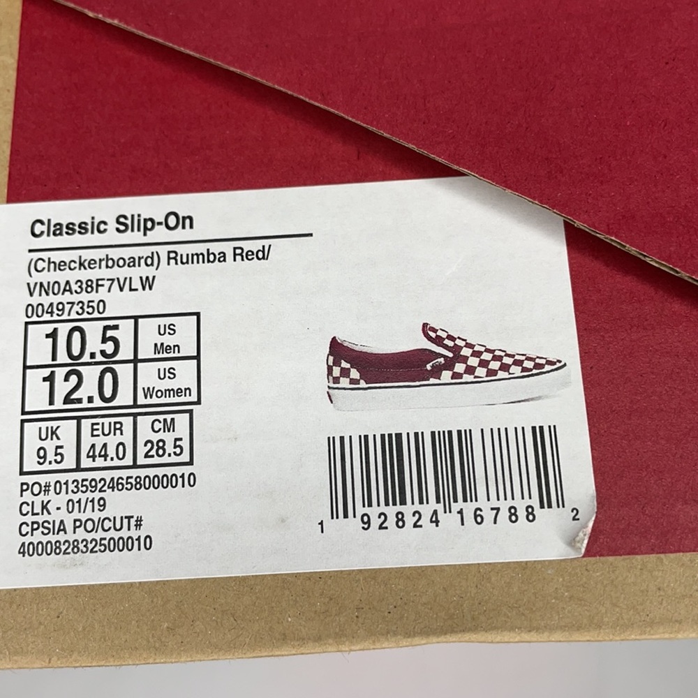 Vans checkerboard slip-on shoes-rumba red/white - Picture 5 of 6